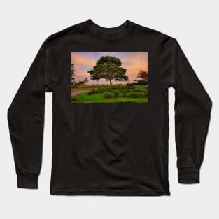 Sunset over Lynch Park Beverly MA Garden and Tree Long Sleeve T-Shirt